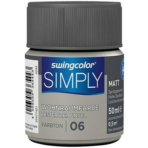 SWINGCOLOR NOTRANJA DISPERZIJSKA BARVA SIMPLY ŠT.06 (50 ml, sivo rjava) Cene