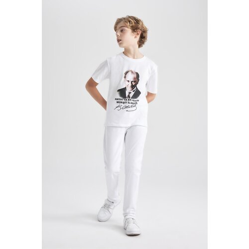 Defacto Boy's Straight Fit Straight Leg White Jean Trousers Slike