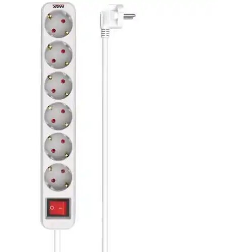 Max produžni kabel s prekidačem, MPS-106S-5M, 6 utičnica 5 m, bijela Cijene