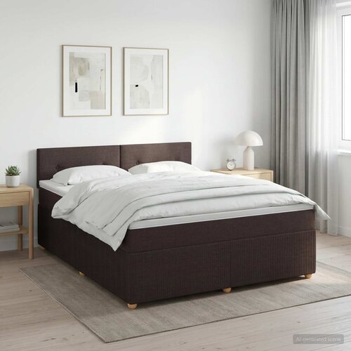  Boxspring krevet s madracem Tamno smeđa 180 x 200 cm Tkanina Cijene