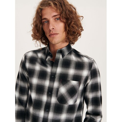 Reserved karirasta srajca regular fit - črna Cene