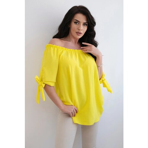 Kesi Spanish blouse with a tie on the sleeve yellow Slike