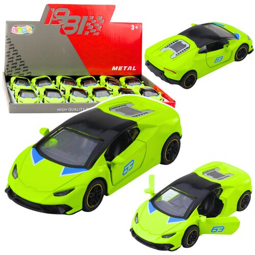 SPORTS Car Pull Back Metal Neon Green 1:43 Cene