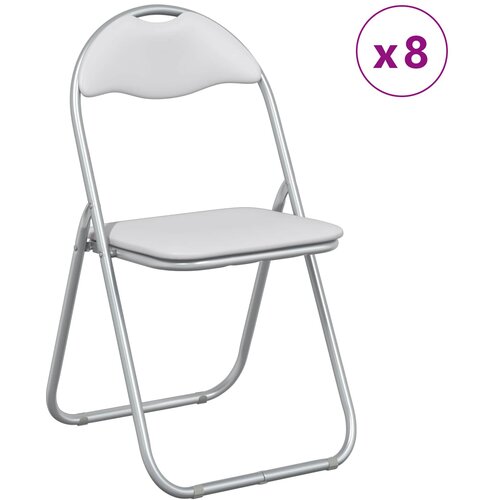  Sklopiva stolica 8 pcs Bijela i siva 48 x 43,5 x 81 cm Slike