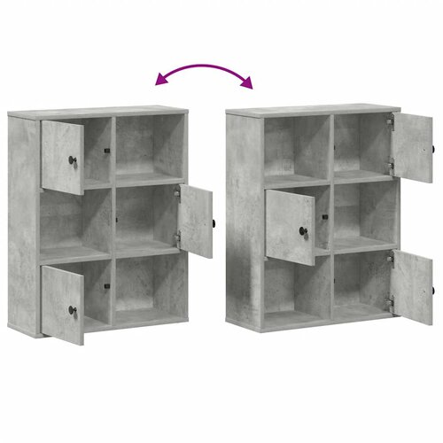  Regal za knjige boja betona 60x24x76,5 cm konstruirano drvo Slike