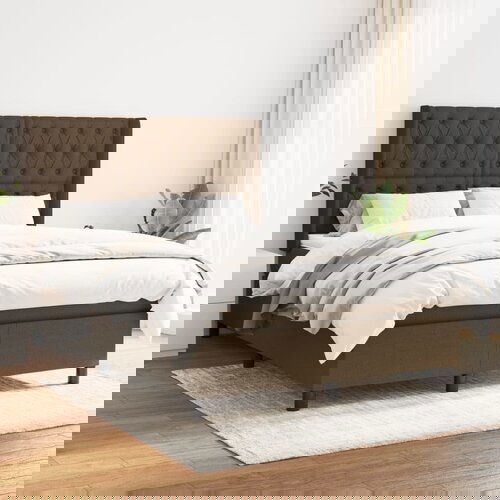 The Living Store Box spring postelja z vzmetnico temno rjav 140x190 cm blago - Box Spring Postelja, (21515158) Slike