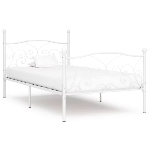  za krevet s podnicama bijeli metalni 90 x 200 cm