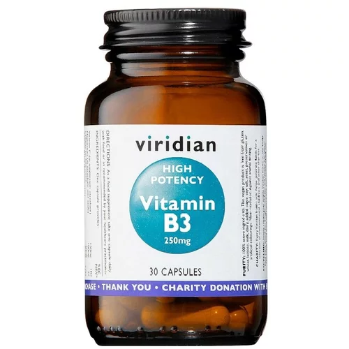 Viridian Nutrition Visoko potencirani vitamin B3 Viridian, 250mg (30 kapsul)