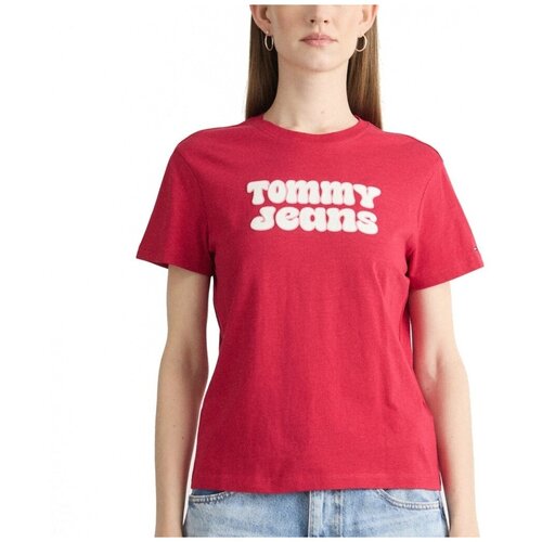 Tommy Jeans Majice &amp;amp; Polo majice TJW REG ESSENTIAL LOGO 2 Rdeča Slike