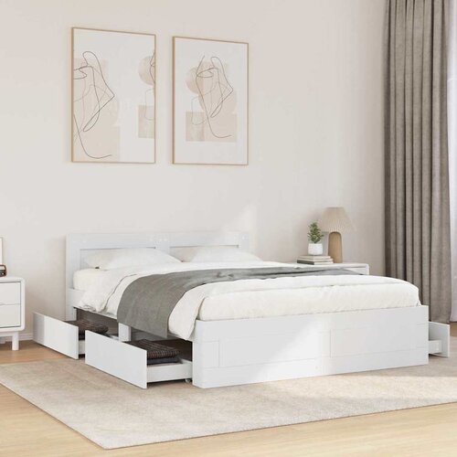  Krevetna konstrukcija s uzglavljem 2 pcs Bijeli 137 x 188 cm Cene