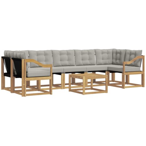 vidaXL Zunanja garnitura za sedenje 8 pcs Bela in svetlo siva, (5000281302) Cene