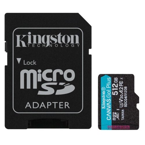 Kingston Canvas Go! Plus microSD 512GB Class 10 UHS-I U3 V30 A2 SD adapter SDCG4/512GB spominska kartica Cene