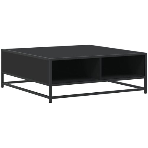 Maison Chic Klubska mizica - kavna mizica - Nizka mizica črna 80x80x30 cm inženirski les in kovina, (21753561) Slike