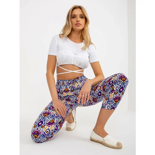 Fashion Hunters Purple summer patterned trousers SUBLEVEL