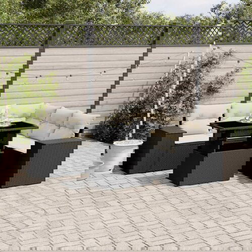 vidaXL 6-dijelni set vrtnih sofa s jastucima crni od poliratana Cijene