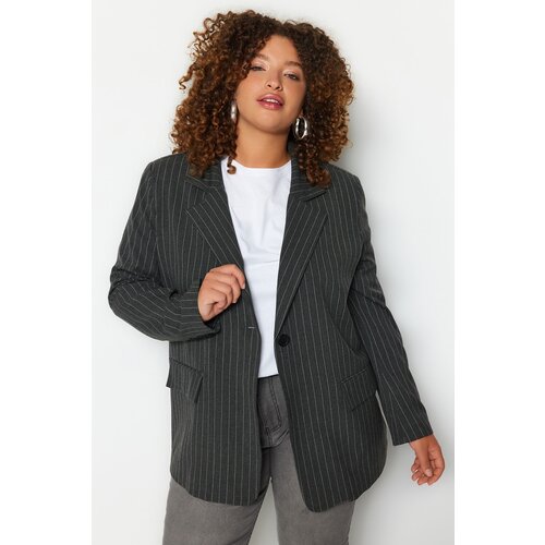 Trendyol Curve Plus Size Jacket - Black - Relaxed fit Slike