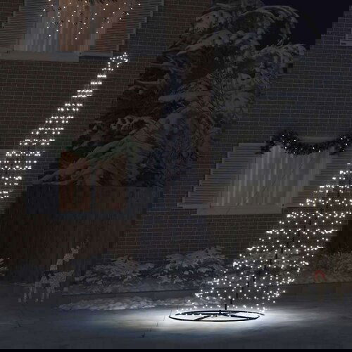 vidaXL LED božićno drvce s čavlima za tlo Hladna bijela 400 cm Željezo Cijene