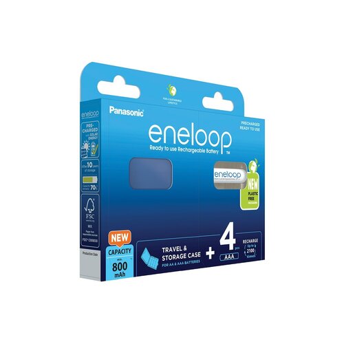 ENELOOP BK-4MCDEC4BE aaa/mikro 800mAh, ni-mh abaterija, 4 kom/pak + kutija za baterije Slike