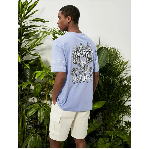 Koton Oversize T-Shirt with a Crew Neck Graffiti Print Short Sleeves