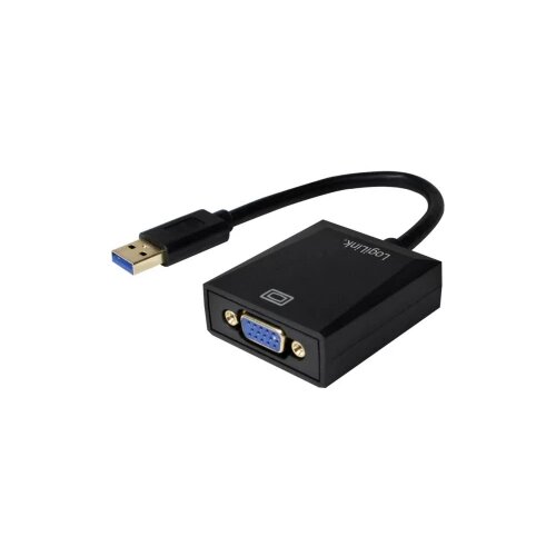 Logilink USB / VGA Adapter [1x Muški konektor USB 3.0 tipa A - 1x Ženski konektor VGA] Crna Cijene