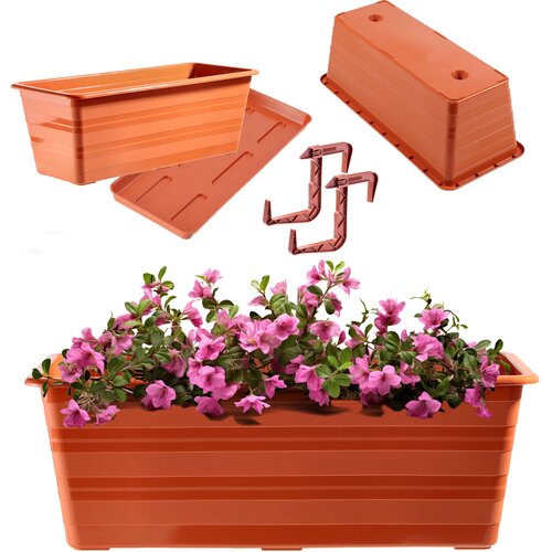 KADAX Balkonski lonec 40 cm, stojalo za cvetlične lončke, ročaji, balkon, (5000346085) Cene