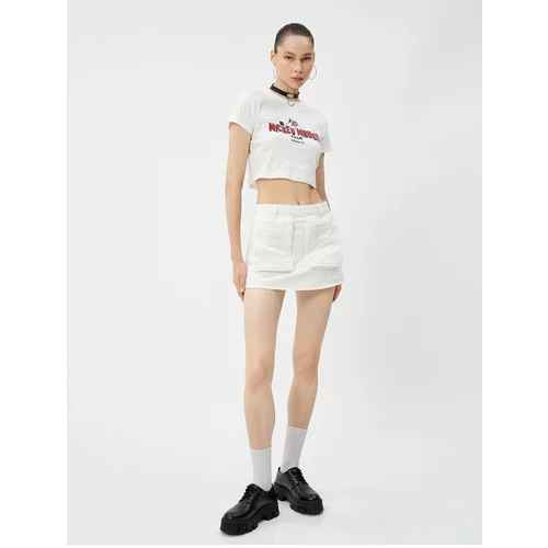 Koton Rachel Araz X Cotton - Cargo Mini Shorts Skirt With Pocket Cotton