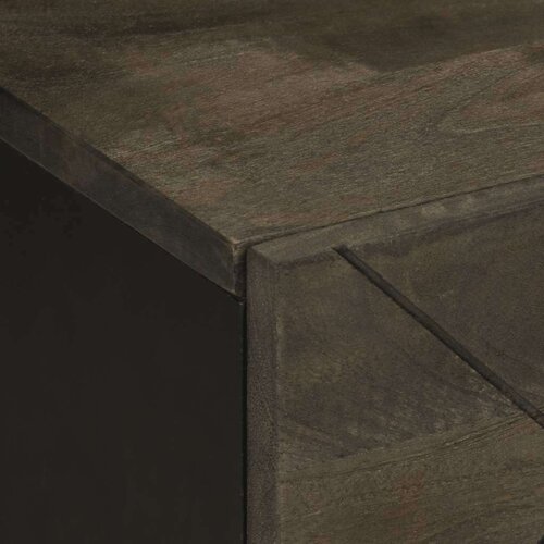 VidaXL Noćni ormarić crni 40 x 33 x 46 cm od masivnog drva manga Slike