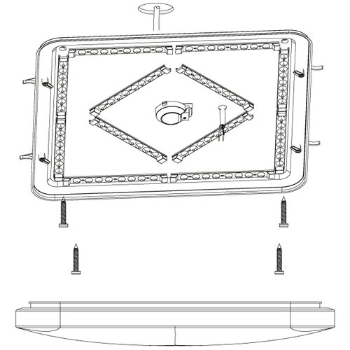 Eglo Frania-s plafonjera/1, led, 49,5w, 530x530, bijela/kristal ekt Slike