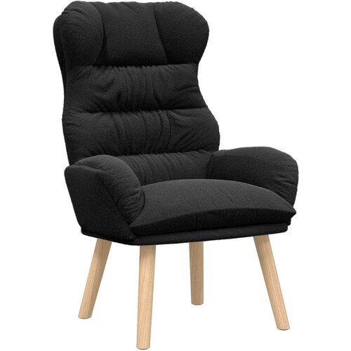 VidaXL Spro&amp;scaron;čujoči naslanjač črna puhasta tkanina, (22054316) Slike