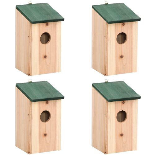  Kućice za ptice 4 kom drvene 12 x 12 x 22 cm Slike