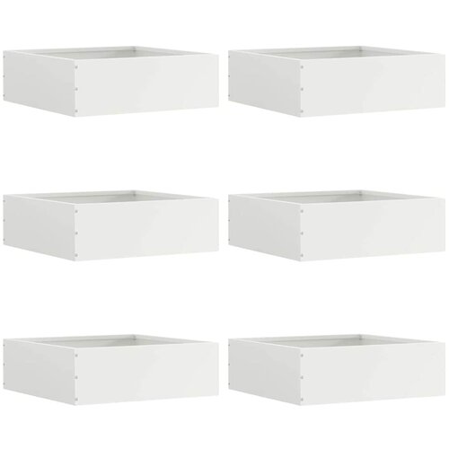 VidaXL Ograda oko Travnjaka 6 pcs Bijelo 40 x 40 x 13 cm Čelik Slike