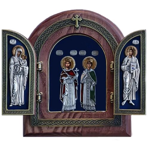  Triptih Sveti Car Konstantin i Carica Jelena, 220x255x32mm Cene