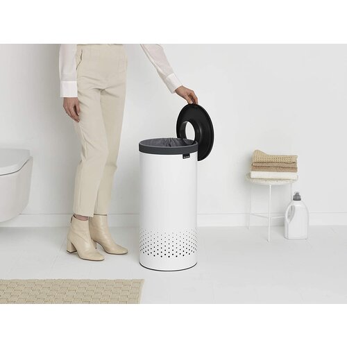 Brabantia Laundry Bin, 35 L dark grey / white Slike