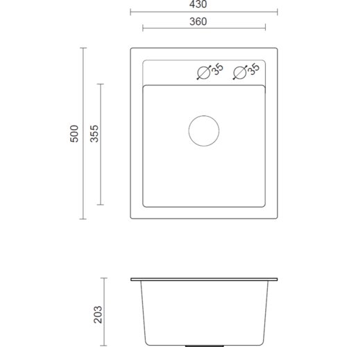 Sink Solution pomivalno korito LUMINA 60 - 430 x 500 mm - črn Slike