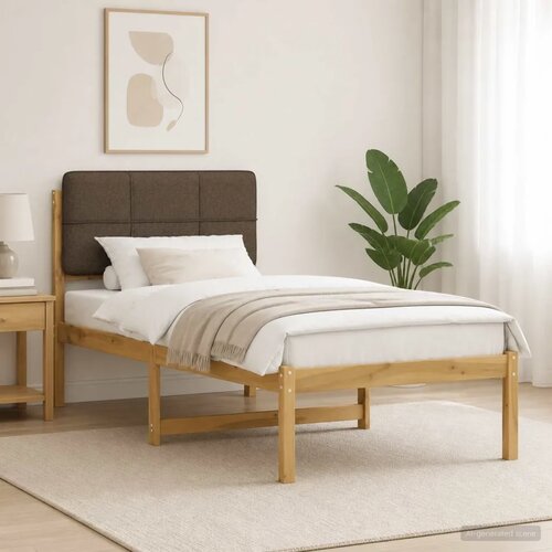  Krevetni okvir s tapiciranim uzglavljem Bijelo isprana i taupe - Bijelo isprana i taupe 90 x 200 cm Cene