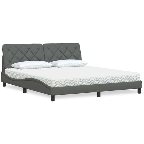 VidaXL Krevet s madrac svjetlosivi 180x200cm tkanina Slike