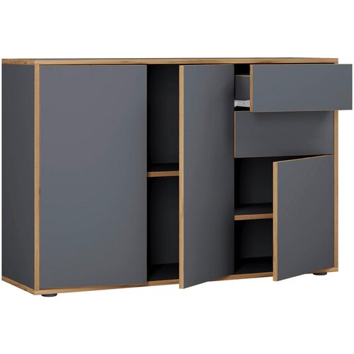 MID.YOU Komoda Salia B110, Antracit, Barva Hrasta Slike