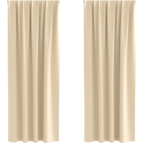 VidaXL Zavjese sa zavjesama 2 pcs Krema 245 x 140 cm Poliester Slike