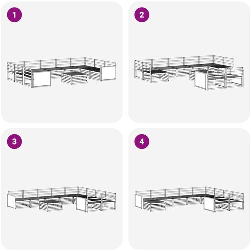  Set vanjskih sofa 10 kom. Prirodna Čvrsto drvo akacije Smeđa Slike