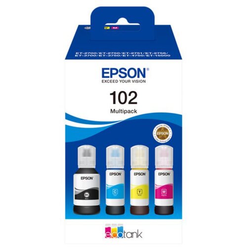 Epson EcoTank tintni 102 multipak 4 kom, crna, žuta, cijan, magenta C13T03R640 Slike