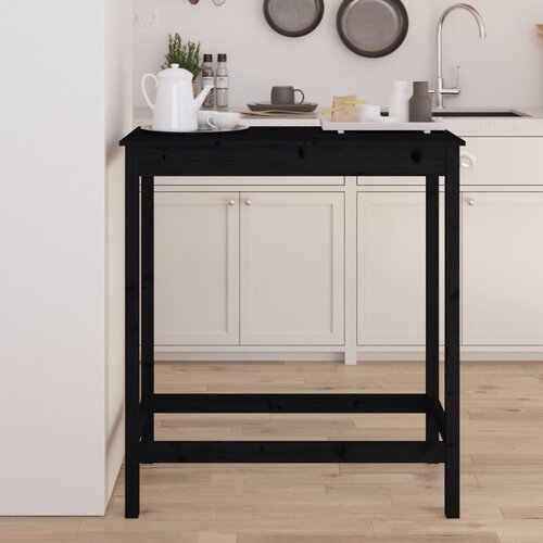 vidaXL Barska miza črna 100x50x110 cm trdna borovina Cene