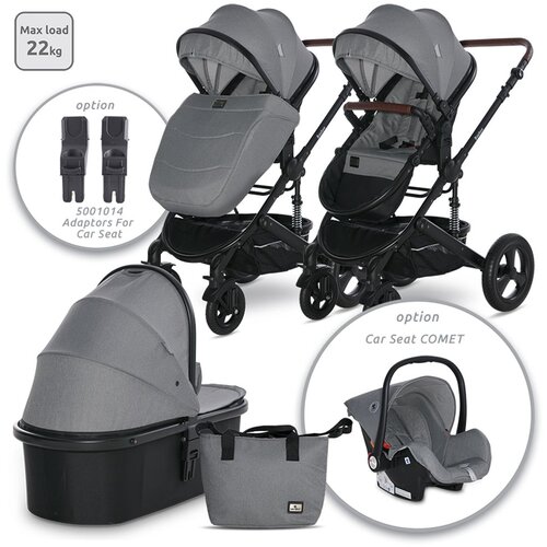 Lorelli BOSTON Dolphine Grey Kolica 2u1: Košara + Zimska Navlaka + Putna Torba (0mj+) - (do 15kg/96cm) Cijene