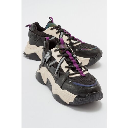 LuviShoes LEONA Black Purple Women's Sports Sneakers Slike