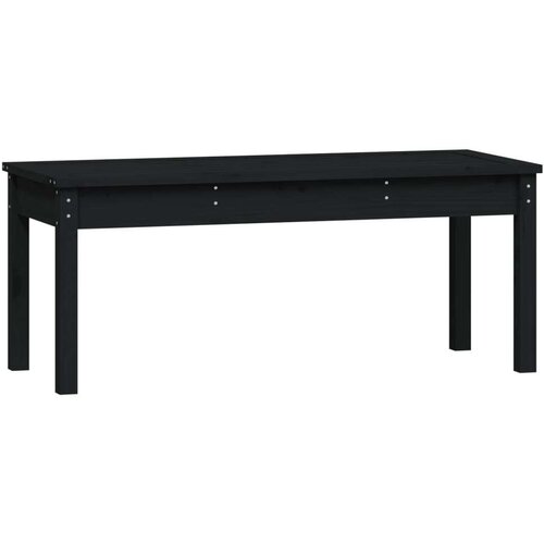 VidaXL Vrtna klupa crna 109x44x45 cm od masivne borovine Slike