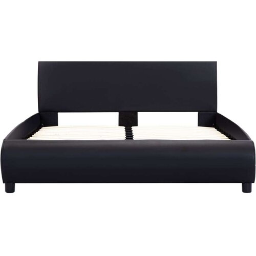  Okvir za krevet od umjetne kože s LED svjetlom crni 140x200 cm Slike