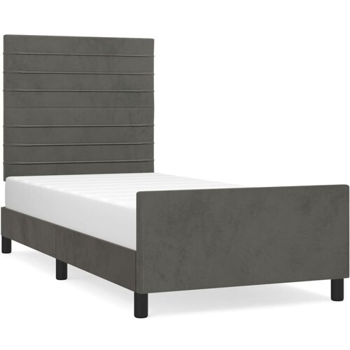 Maison Chic Posteljni okvir - Enojna postelja - Postelja za odrasle brez vzmetnice temno siv 80x200 cm žamet-J7889, (21759896) Slike