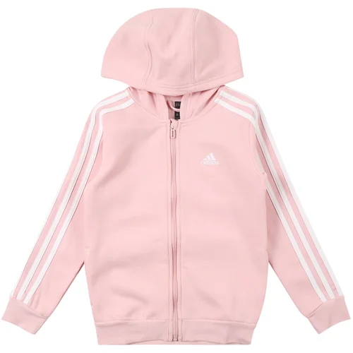 ADIDAS SPORTSWEAR Športna jopa na zadrgo pastelno roza / bela