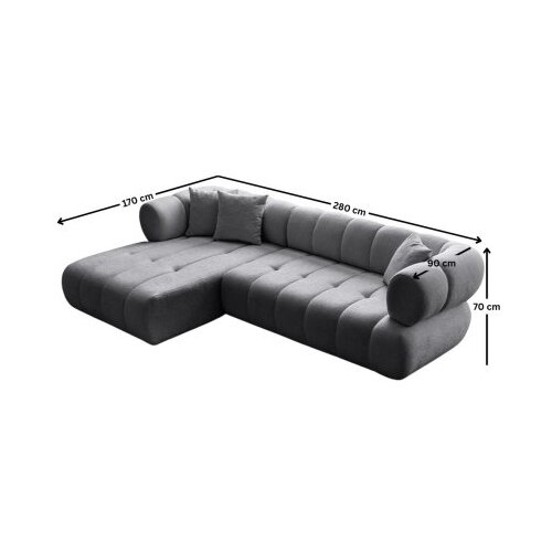 Atelier Del Sofa ugaona garnitura petra left dark grey Slike