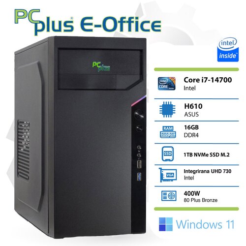 PCPLUS e-office i7-14700 16gb 1tb nvme ssd windows 11 pro na Cene