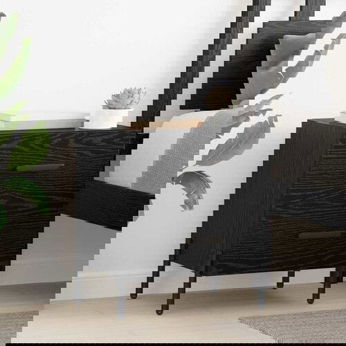 vidaXL Noćni ormar s ladicama 2 pcs Crni hrast 40 x 35 x 47.5 cm Cijene